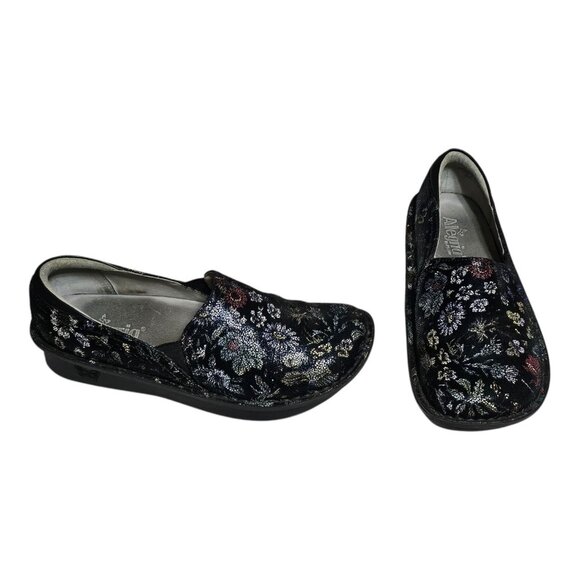 Alegria Shoes - Alegria‎ Debra Herbaceous Black Floral Clog Womens 39 US 9 Shoes Slip-On Nursing